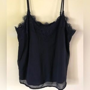 Abercrombie & Fitch Black Lace Trim Tank Top